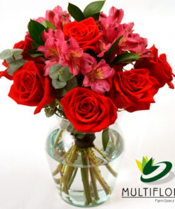 multiflora.com seven red roses alstroemerias seven red roses alstroemerias florero