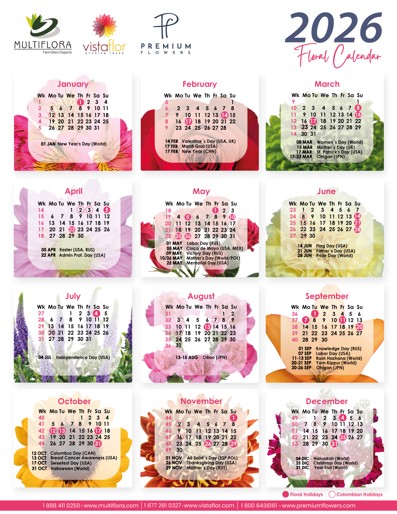www.vistaflor.com floral calendar floral calendar 1